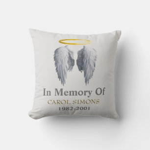 Memorial Halo & Angel Wings Throw Kissen