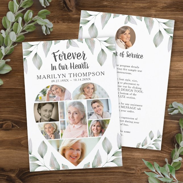 Memorial Heart Foto Collage Grünes Programm (Von Creator hochgeladen)