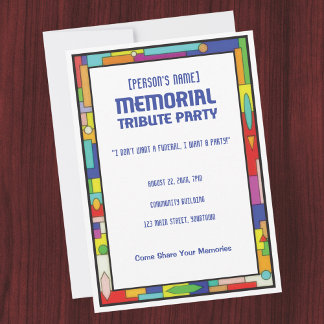 Memorial Hommage Funeral Party Invitation