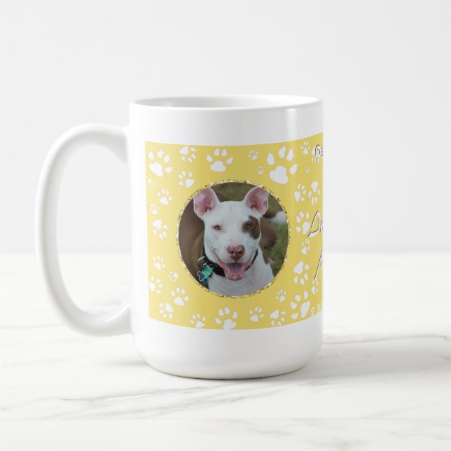 Memorial Ihr Hund Fotos gelb Kaffeetasse (Links)