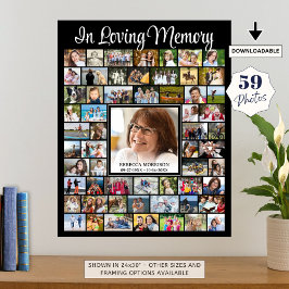 Memorial IN LIVING MEMORY Script 59 Foto Collage Poster