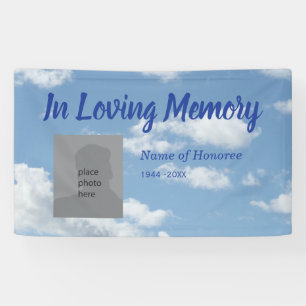 Memorial in Love Memory Blue Sky Banner