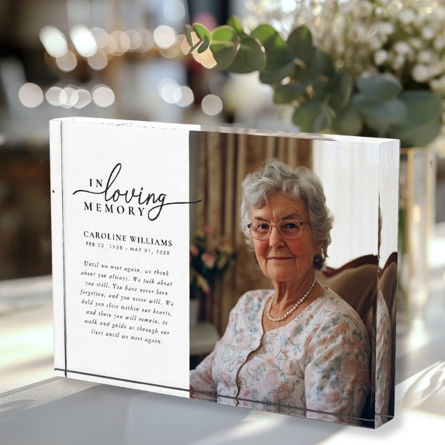 Memorial "In Love Memory", Name, Foto ("In Loving Memory" Memorial, Name, Photo, Photo Block. Simple, elegant, script font.)