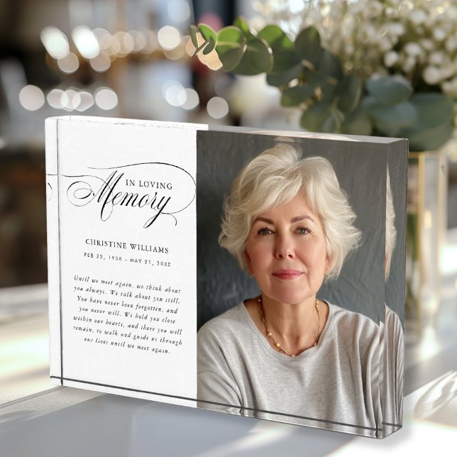 Memorial "In Love Memory", Name, Foto ("In Loving Memory" Memorial, Name, Photo, Photo Block. Simple, elegant, script font.)