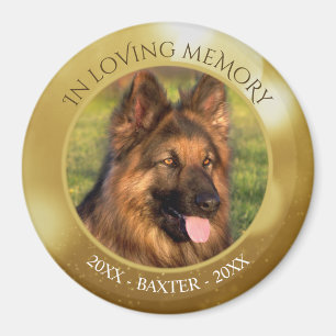 Memorial IN LOVING MEMORY Foto Name Dates Gold Magnet