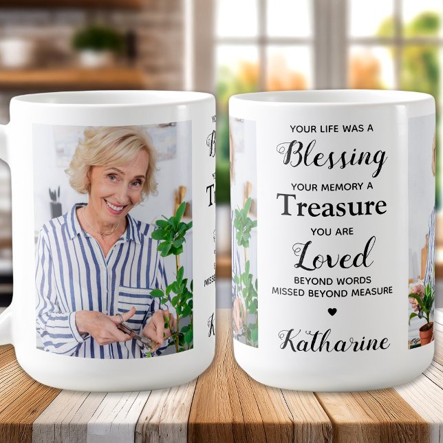 Memorial Keepake 2 Foto Beileid Kaffeetasse (Von Creator hochgeladen)