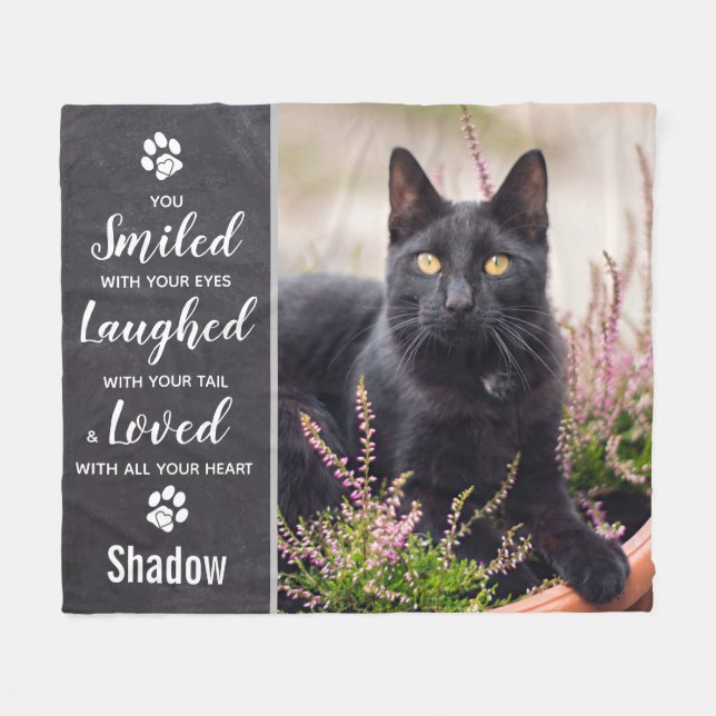 Memorial Keepake Cat Foto Fleecedecke (Vorderseite (Horizontal))