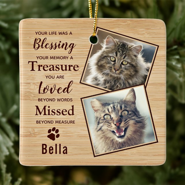 Memorial Keepake Cat Lover Pet Loss Keramikornament (Von Creator hochgeladen)