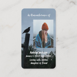 Memorial Keepake Christlich California Quail Bird Visitenkarte