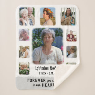 Memorial Keepake Edge Fade Foto Collage grau Sherpadecke