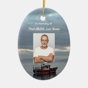 Memorial Keepake Fischereifahrzeug Fischer Keramik Ornament