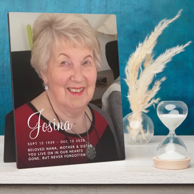 Memorial Keepake Foto Plaque Fotoplatte (Seite)
