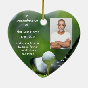 Memorial Keepake Golfer Golf Custom Keramik Ornament