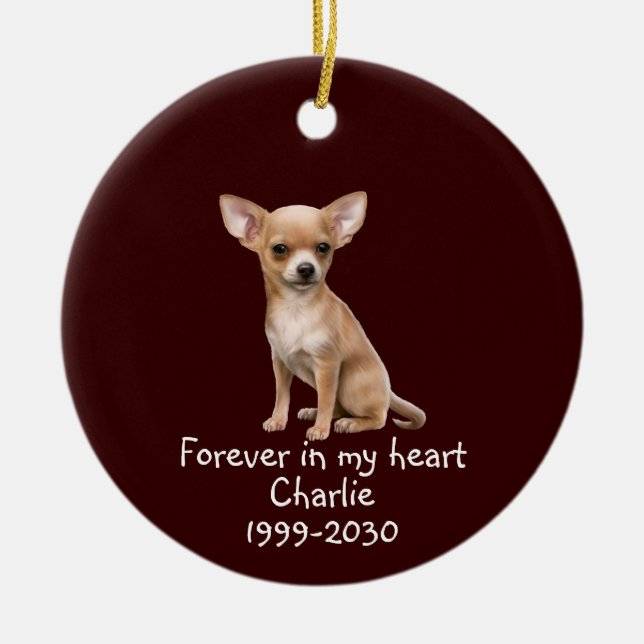 Memorial Keepake Hund Tier anpassen Keramik Keramik Ornament (Vorne)