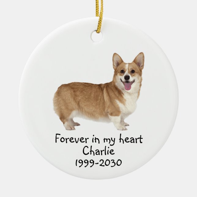 Memorial Keepake Hund Tier Keramik Ornament (Vorne)