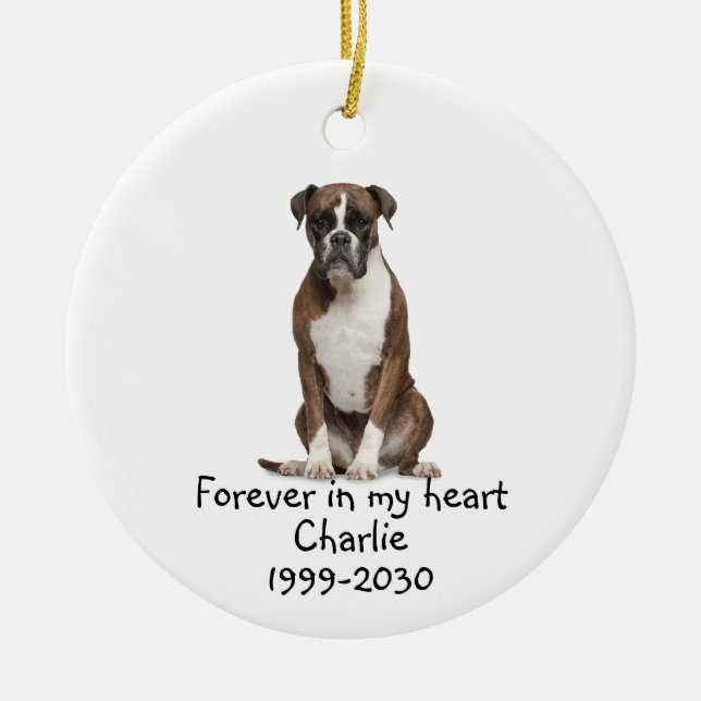 Memorial Keepake Hund Tier Keramik Ornament (Vorne)