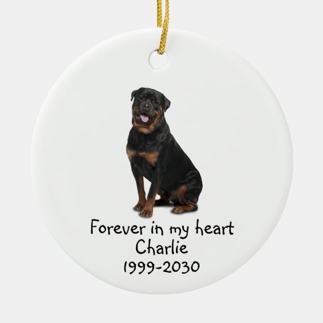 Memorial Keepake Hund Tier Keramik Ornament (Vorne)
