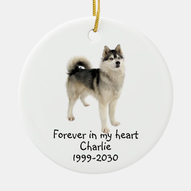 Memorial Keepake Hund Tier Keramik Ornament (Vorne)