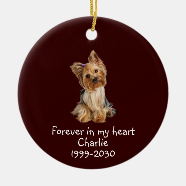 Memorial Keepake Hund Tier Tier Keramik Ornament (Vorne)