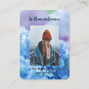 Memorial Keepake Hydrangea Garden Blume Visitenkarte