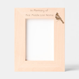 Memorial Keepake Kardinal Red Bird Geätzte Rahmen