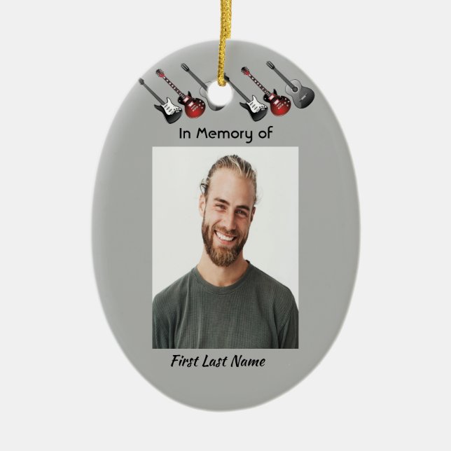 Memorial Keepake Musician Gitarre Keramik Ornament (Vorne)