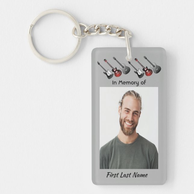 Memorial Keepake Musician Gitarre Schlüsselanhänger (Vorderseite)