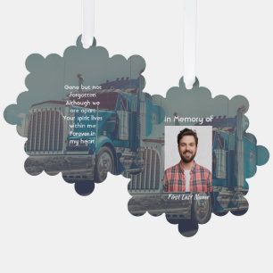 Memorial Keepake Semi Truck Trailer Ornament Karte