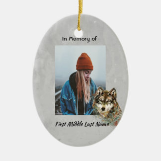 Memorial Keepake Wasserfarbe Wolf Tiere Keramik Ornament