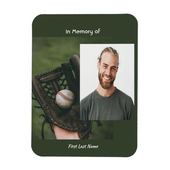 Memorial Keepsake Baseball Game Player  Magnet (Vertikal)