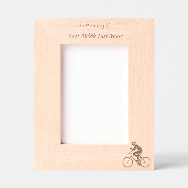 Memorial Keepsake Biking Cycling Bike  Geätzte Rahmen (Vorderseite)