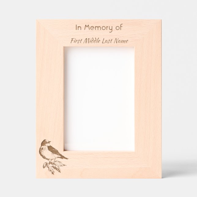 Memorial Keepsake Bluebird Garden Bird  Geätzte Rahmen (Vorderseite)