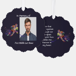 Memorial Keepsake Hockey Player Sport Ornament Karte