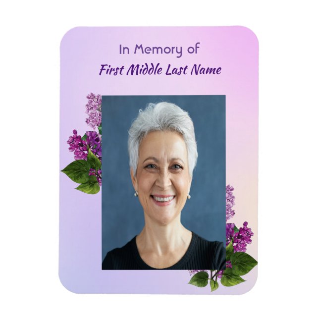 Memorial Keepsake Lilac Garden Flower  Magnet (Vertikal)