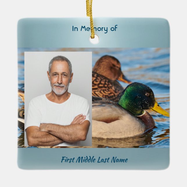 Memorial Keepsake Mallard Ducks Bird Keramikornament (Vorderseite)