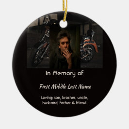 Memorial Keepsake Motorcycle Biker Keramik Ornament