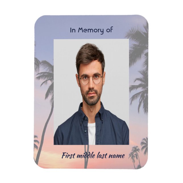 Memorial Keepsake Tropical Beach Magnet (Vertikal)