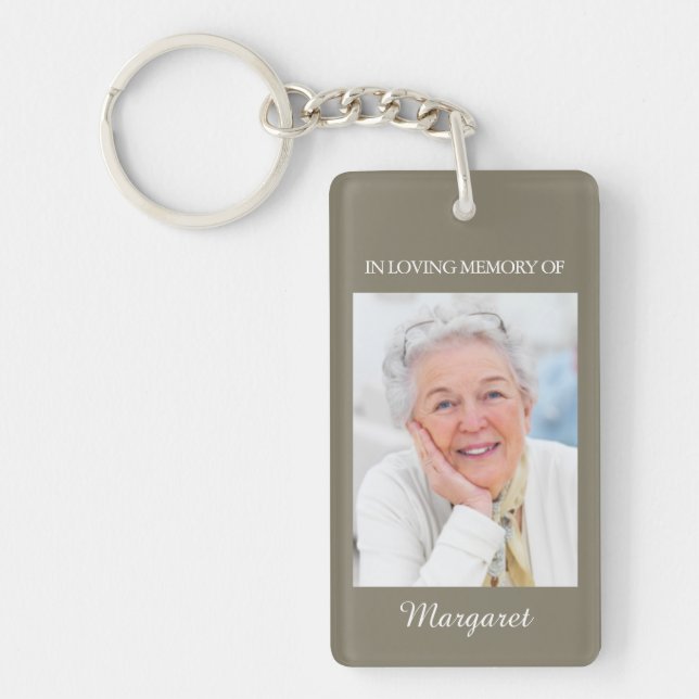 Memorial Keepsakes | Keyring mit Foto und Rose Schlüsselanhänger (Vorderseite)