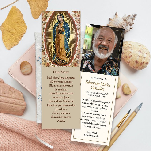 Memorial Lesezeichen Guadalupe Gebet Sympathiekart (catholic, religious, celebration of life, in loving memory of, prayer cards for bereavement)