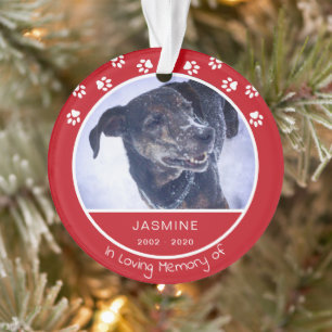 Memorial Loss Pet Nom de la photo Rouge