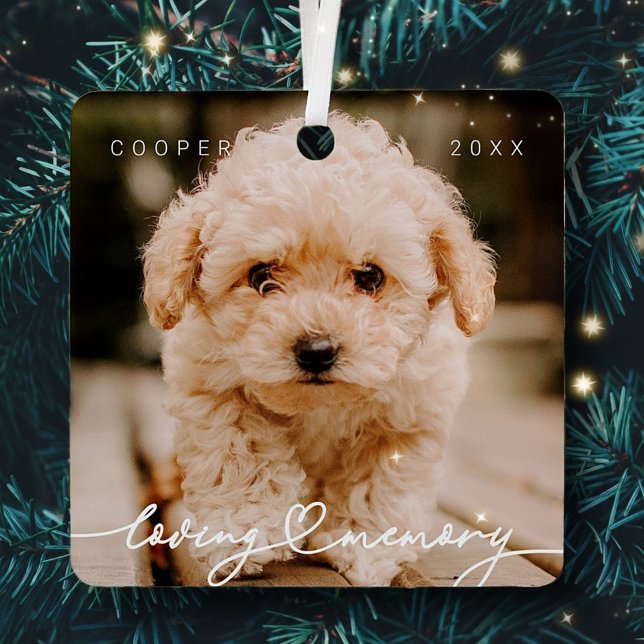 Memorial Love Memory Einfaches modernes Foto Ornament Aus Metall (Von Creator hochgeladen)