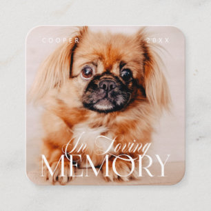 Memorial Love Memory Einfaches modernes Foto Quadratische Visitenkarte