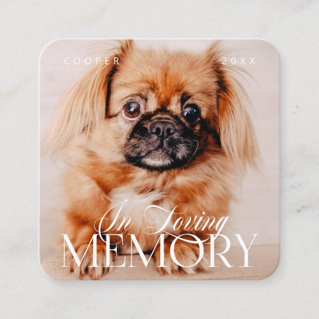 Memorial Love Memory Einfaches modernes Foto Quadratische Visitenkarte (Vorderseite)