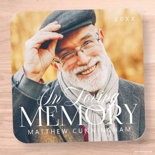 Memorial Love Memory Einfaches modernes Foto Quadratischer Aufkleber