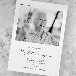 Memorial Love Memory Elegantes einfaches Foto Dankeskarte