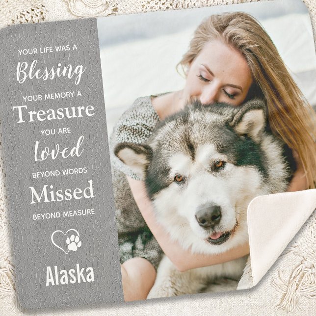 Memorial Love Memory Personalisiert Hund Foto Sherpadecke (Von Creator hochgeladen)