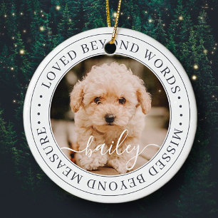 Memorial Loved Beyond Words Elegantes Chic Foto Keramik Ornament
