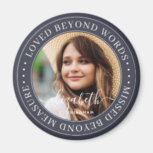 Memorial Loved Beyond Words Elegantes Chic Foto Magnet