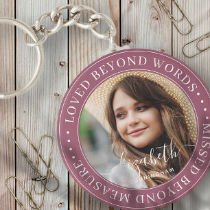 Memorial Loved Beyond Words Elegantes Chic Foto Schlüsselanhänger