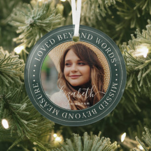 Memorial Loved Jenseits von Worten Eleganter Chic Ornament Aus Glas